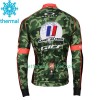 Radbekleidung Radtrikot Langarm + Lang Trägerhose 2017 Armee De Terre Winter Thermal Fleece N001